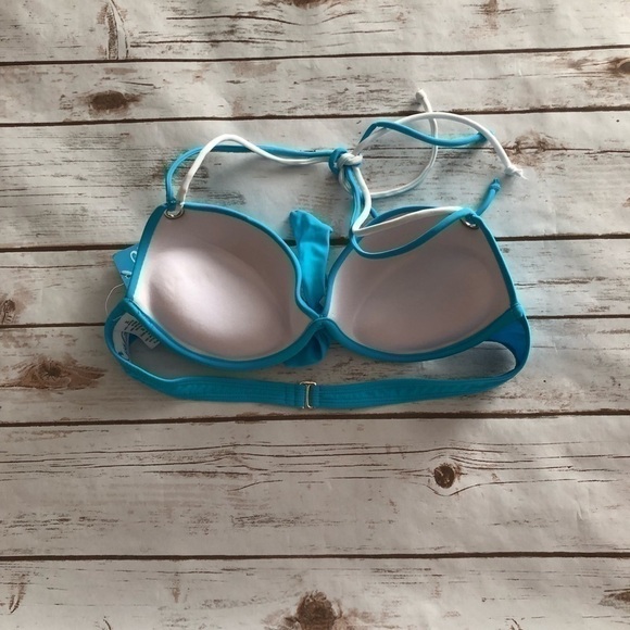 California Waves Sky Blue Push-Up Bikini Top - Picture 3 of 3